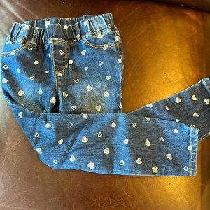 Gap 5T Jean Leggings with Hearts